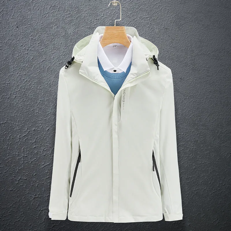 Herren Leichte Softshell-Funktionsjacke mit atmungsaktivem Meshfutter und verstellbarer Kapuze Nord Taschen