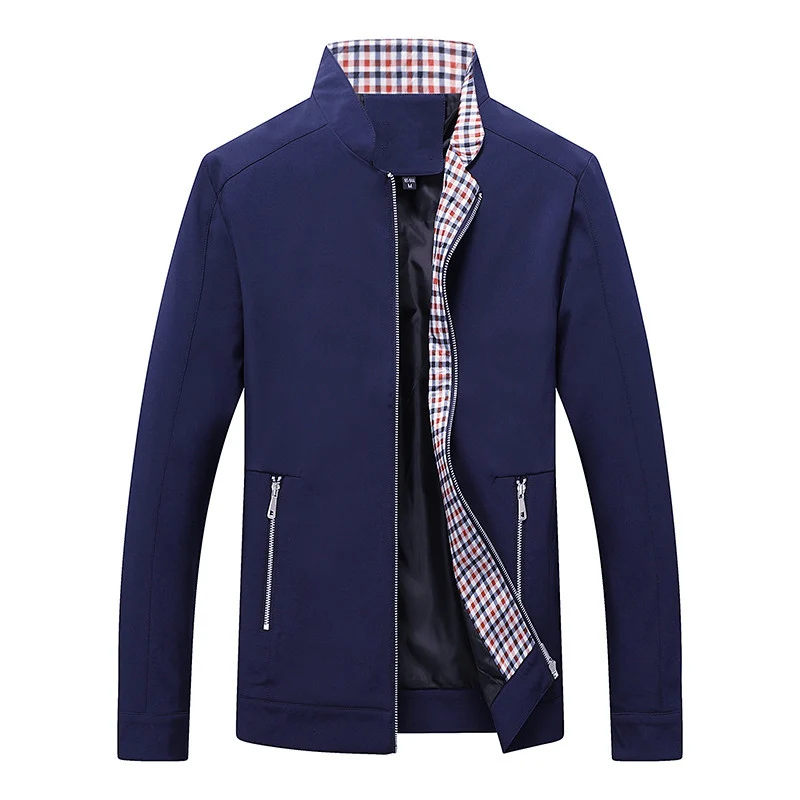 Herren Leichte Softshell-Blousonjacke mit Stehkragen und karogefüttertem Innenfutter Nord Taschen