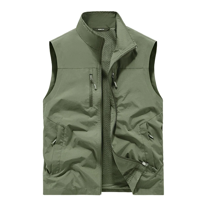 Herren Leichte Outdoorweste mit Mesh-Innenfutter und Multifunktionstaschen Nord Taschen