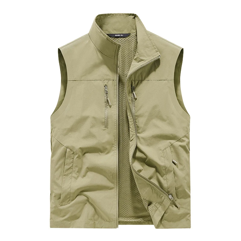 Herren Leichte Outdoorweste mit Mesh-Innenfutter und Multifunktionstaschen Nord Taschen
