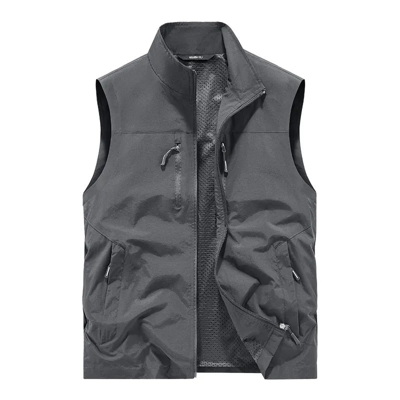 Herren Leichte Outdoorweste mit Mesh-Innenfutter und Multifunktionstaschen Nord Taschen