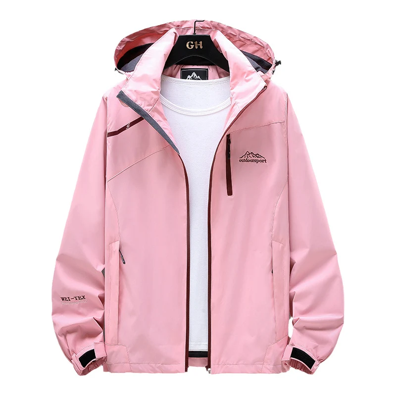 Damen Leichte Wasserabweisende Outdoorjacke mit Kapuze, Brustreißverschluss und verstellbaren Bündchen Nord Taschen