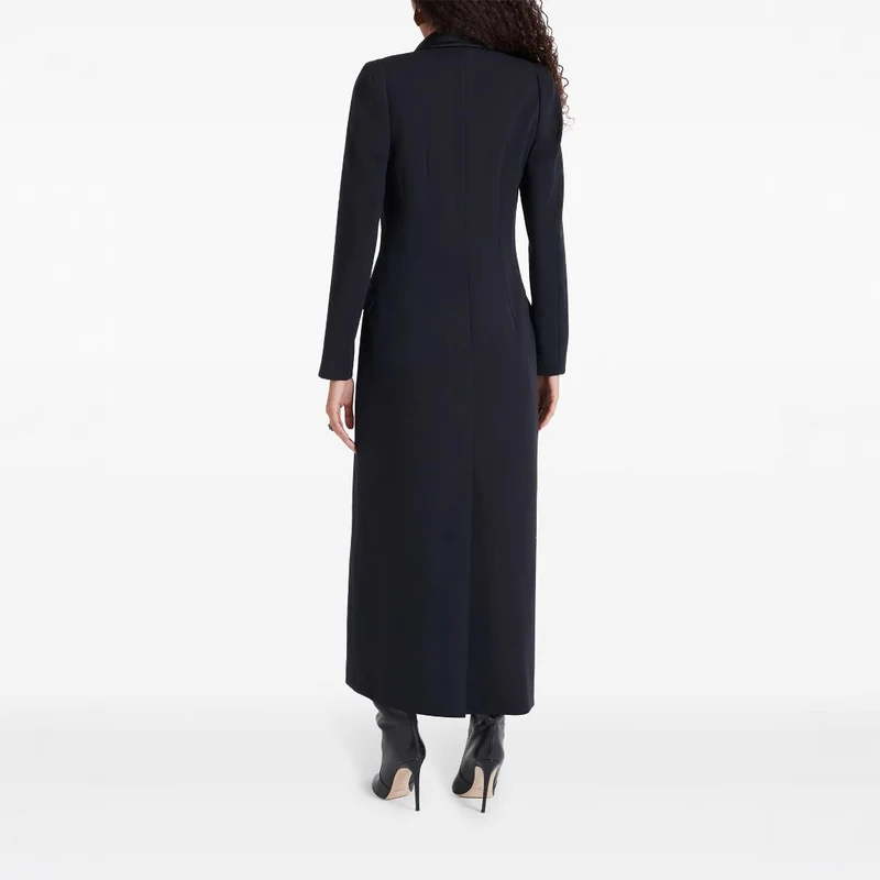Damen Maxikleid im Smoking‑Blazer‑Stil mit Schalkragen und Ein‑Knopf‑Verschluss Nord Taschen