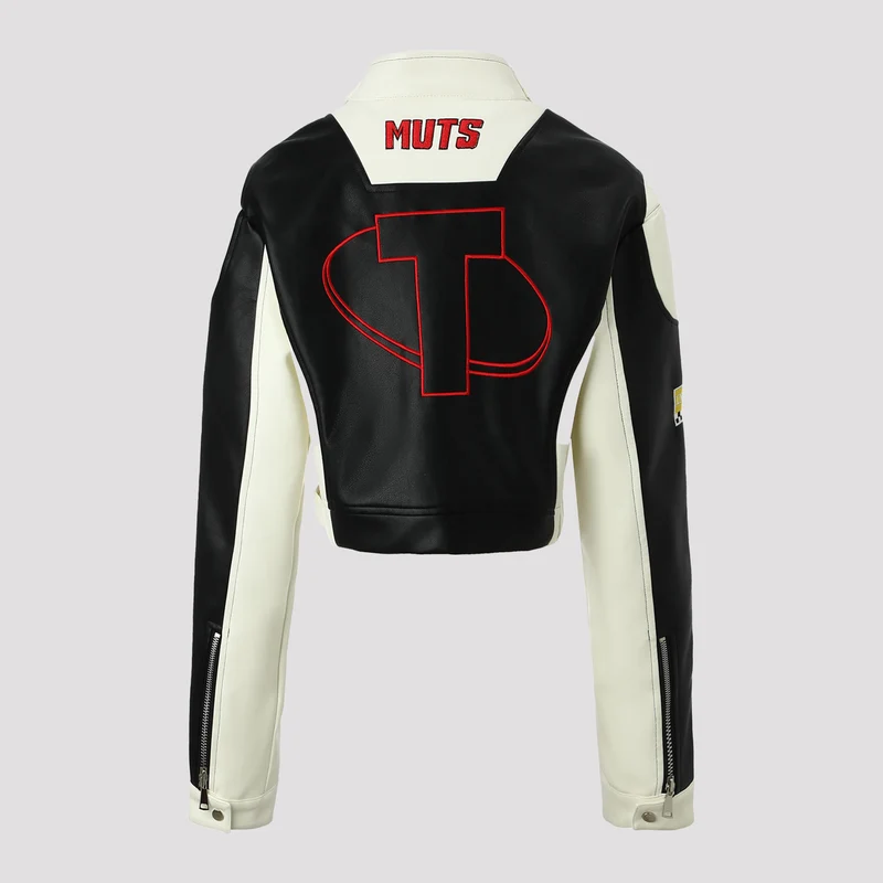 Damen Racer-Bikerjacke im Retro-Motorsport-Look Nord Taschen