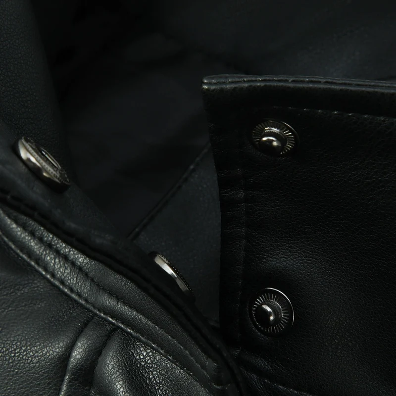 Damen Oversized-Lederjacke mit hohem Stehkragen und Schulterpatten Nord Taschen