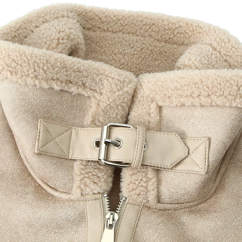 Damen Ärmellose Lammfelloptik Weste mit Teddyfutter und Reißverschlusstaschen Nord Taschen