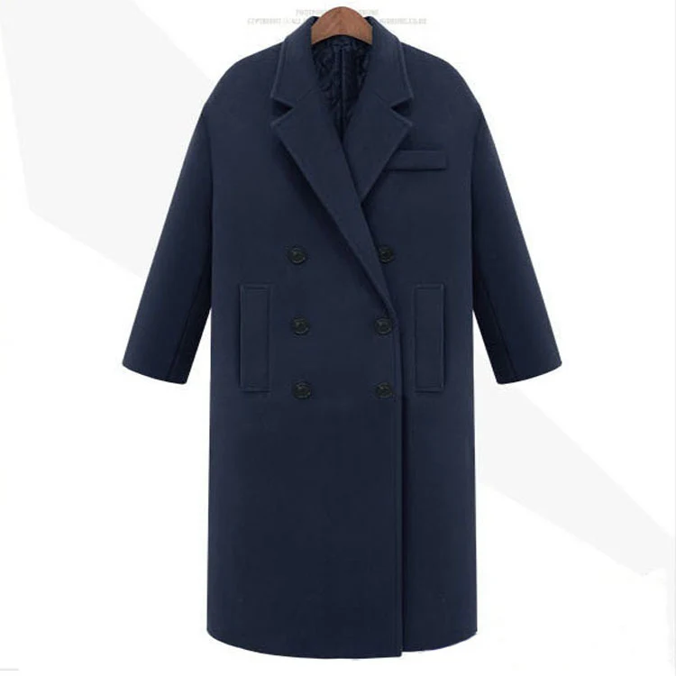 Herren Longcoat im minimalistischen Doppelreiher aus Wollmix mit kastiger Oversize-Silhouette Nord Taschen