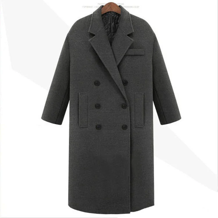 Herren Longcoat im minimalistischen Doppelreiher aus Wollmix mit kastiger Oversize-Silhouette Nord Taschen