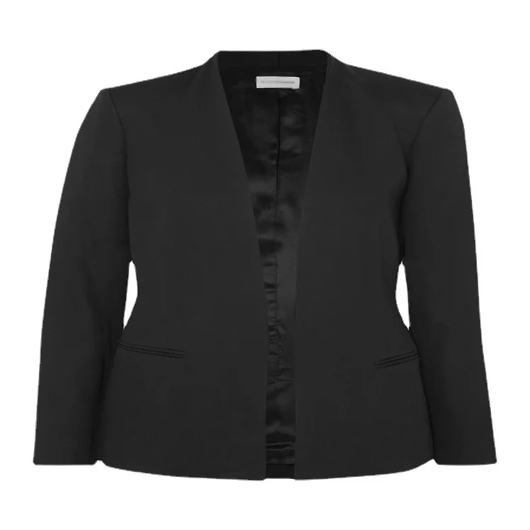Damen Zweiteiliges Tailoring-Set aus Stretchkrepp mit offenem Longblazer und verkürzter Zigarettenhose Nord Taschen