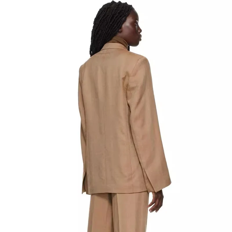 Damen Zweiteiliges Oversize-Blazer‑Set mit weiten Bundfaltenhosen Nord Taschen
