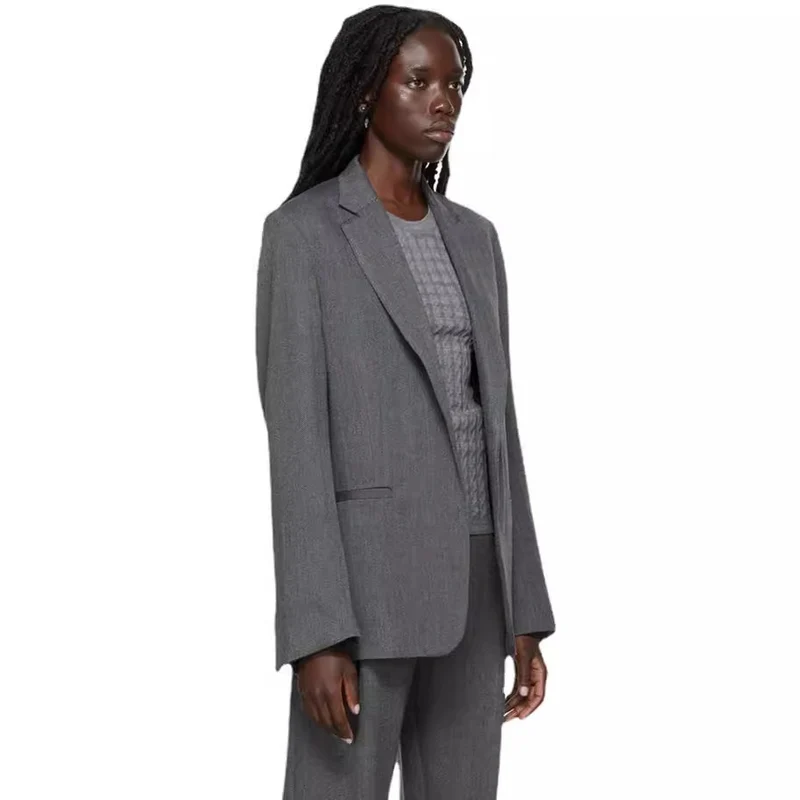 Damen Zweiteiliges Oversize-Blazer‑Set mit weiten Bundfaltenhosen Nord Taschen