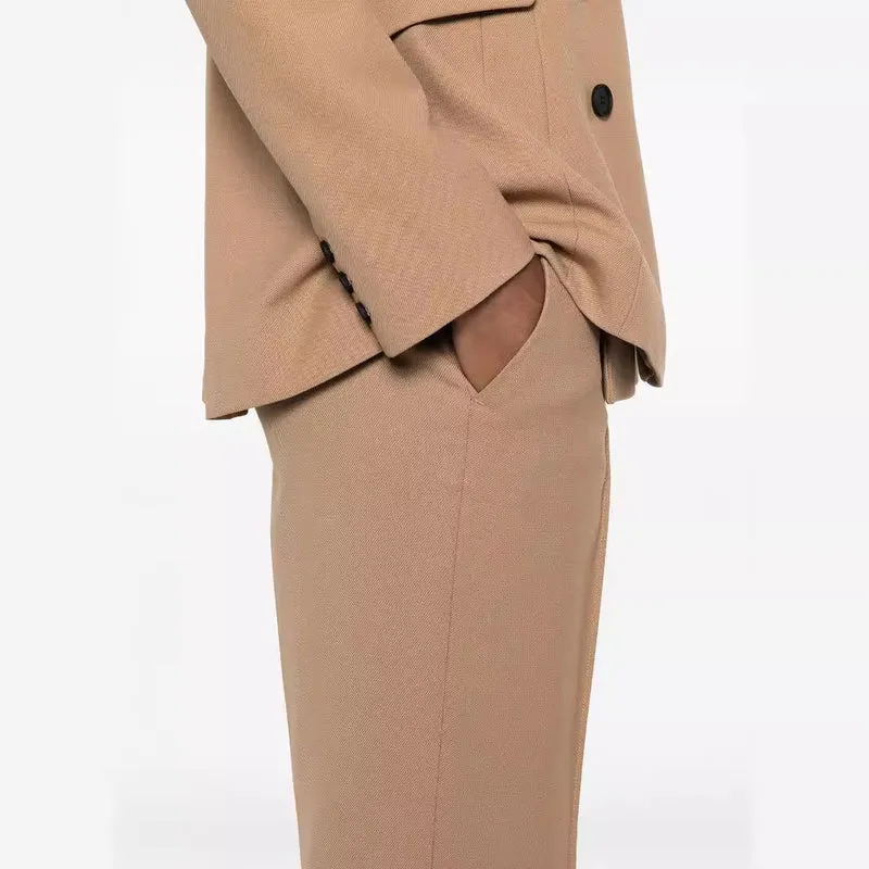 Damen Hochtaillierte ausgestellte Wollmix‑Tailoring‑Hose mit Bügelfalte Nord Taschen