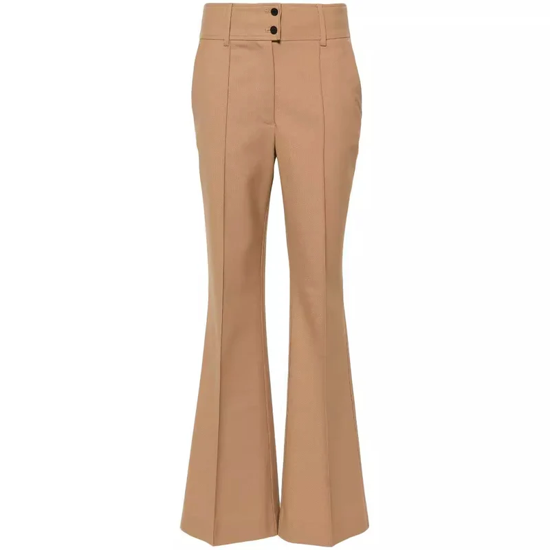 Damen Hochtaillierte ausgestellte Wollmix‑Tailoring‑Hose mit Bügelfalte Nord Taschen