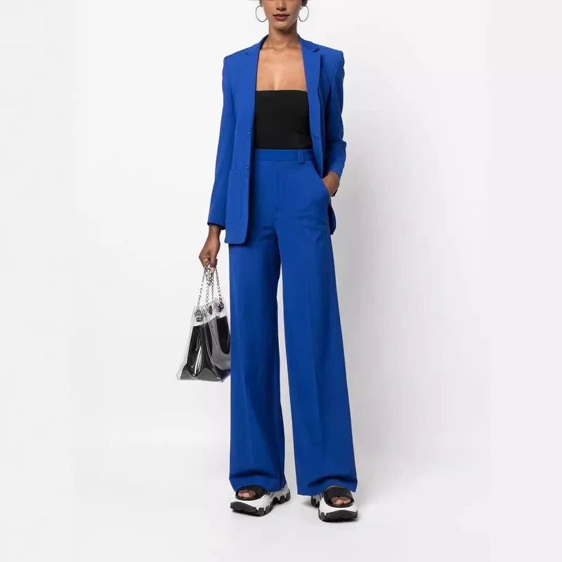Damen High‑Waist Weitbein‑Hose im Tailoring‑Look Nord Taschen