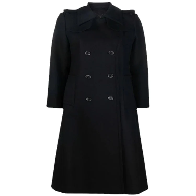 Damen Gehrock-Mantel im Trenchcoat-Stil mit betonter Taille und Schulterriegel Nord Taschen