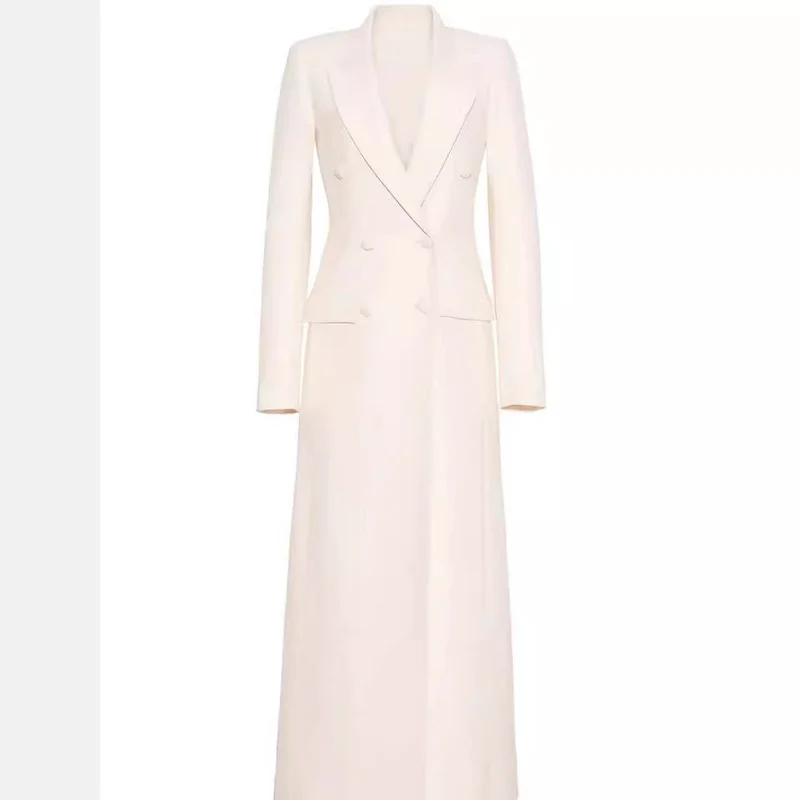 Damen Maxikleid im Blazer‑Stil mit Doppelreiher Nord Taschen