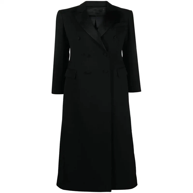 Damen Maxiblazer-Mantel im Smokingschnitt mit schmaler Silhouette Nord Taschen