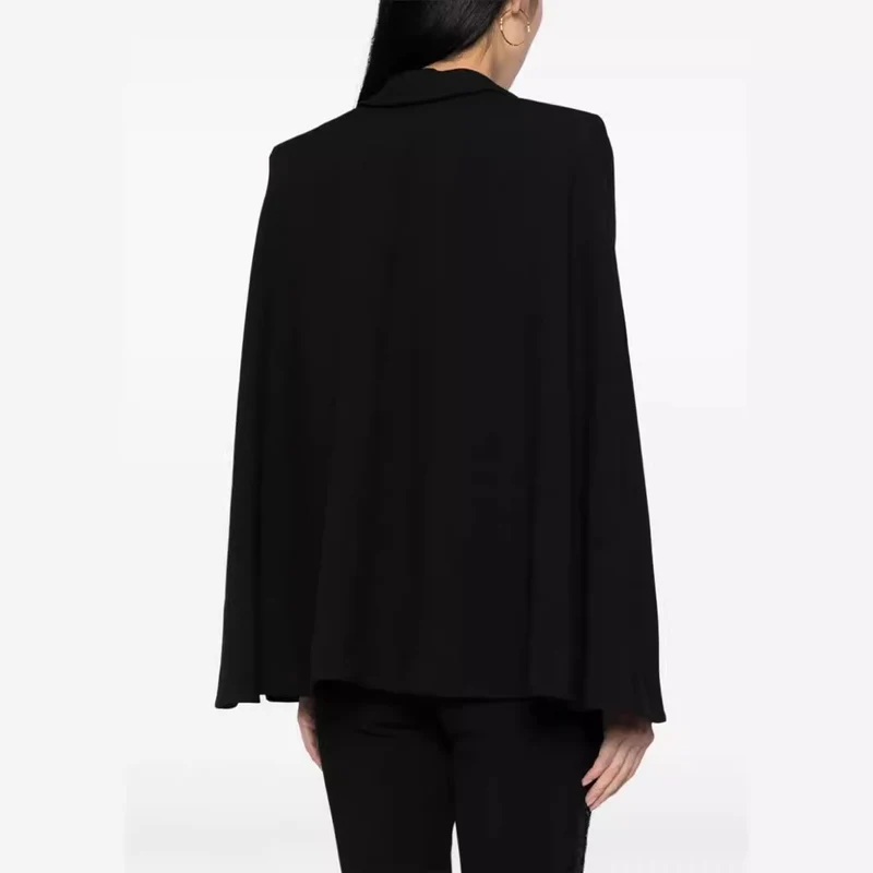 Damen Zweiteiliges Abendliches Blazer-Set mit Cape-Ärmeln und ausgestellten Marlene-Hosen Nord Taschen