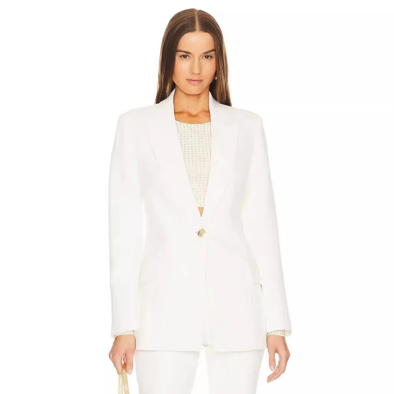 Damen Zweiteiliger Tailoring‑Anzug mit tailliertem Ein‑Knopf‑Blazer und ausgestellter Schlaghose Nord Taschen