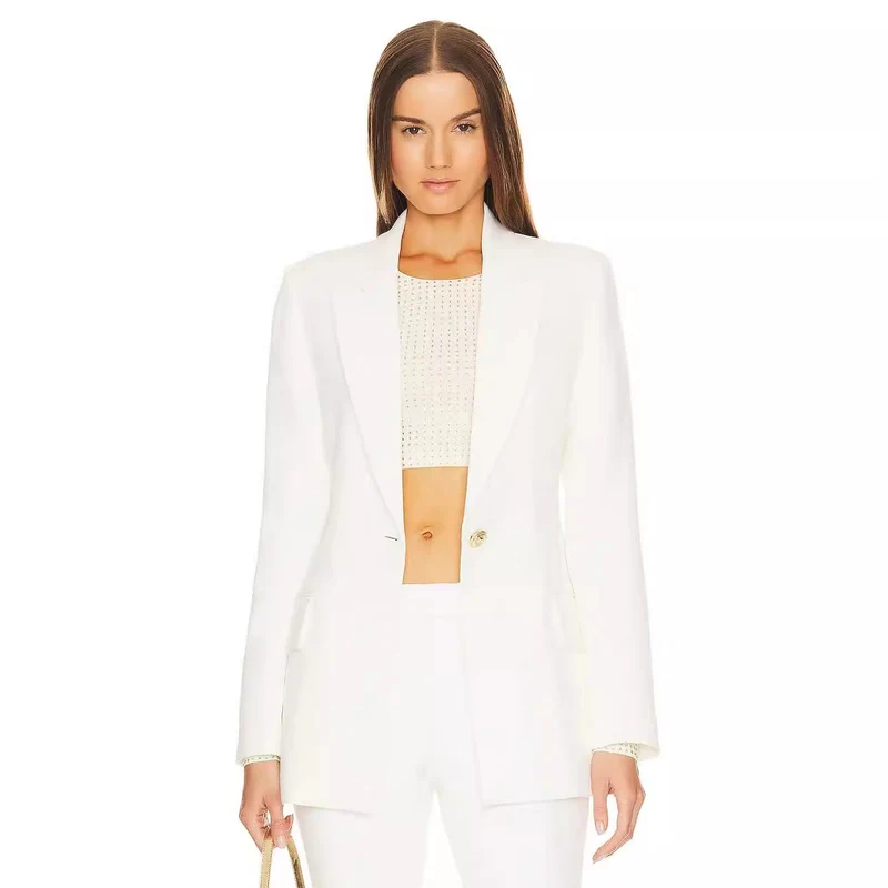 Damen Zweiteiliger Tailoring‑Anzug mit tailliertem Ein‑Knopf‑Blazer und ausgestellter Schlaghose Nord Taschen