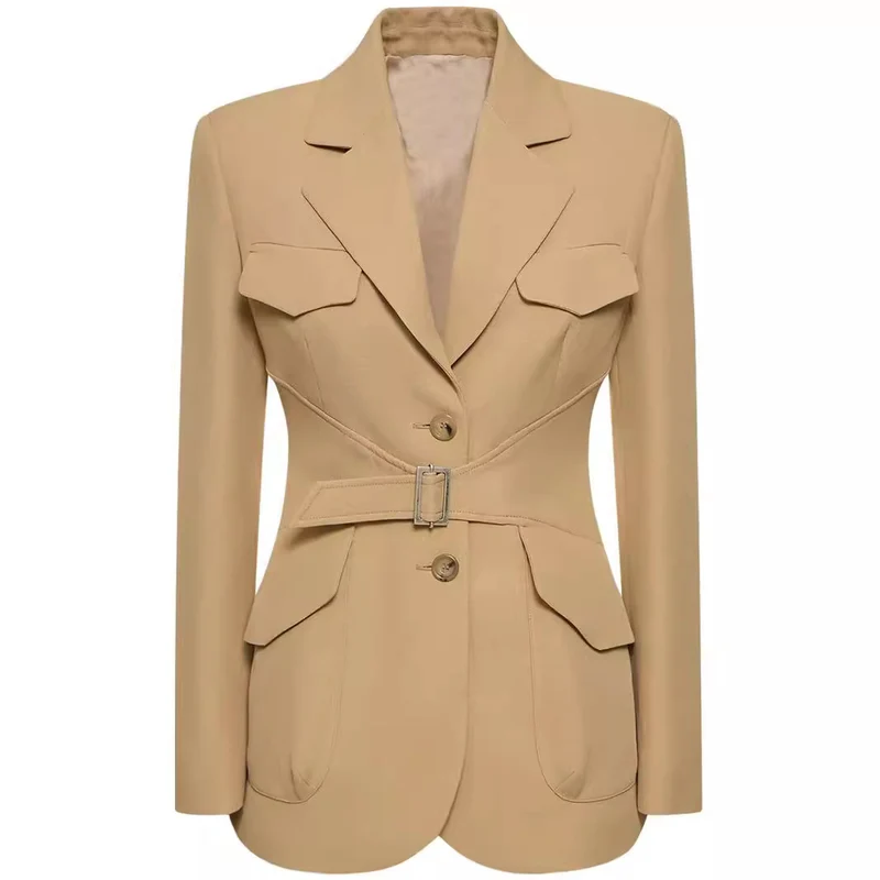Damen Zweiteiliger Hosenanzug im Tailoring mit tailliertem Blazer und weitem Bein Nord Taschen