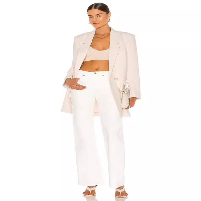 Damen Longline Oversize‑Blazer im Double‑Breasted Tailoring mit verlängertem Schnitt Nord Taschen