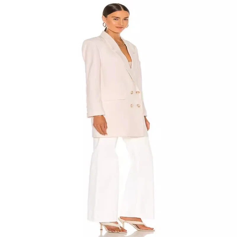 Damen Longline Oversize‑Blazer im Double‑Breasted Tailoring mit verlängertem Schnitt Nord Taschen