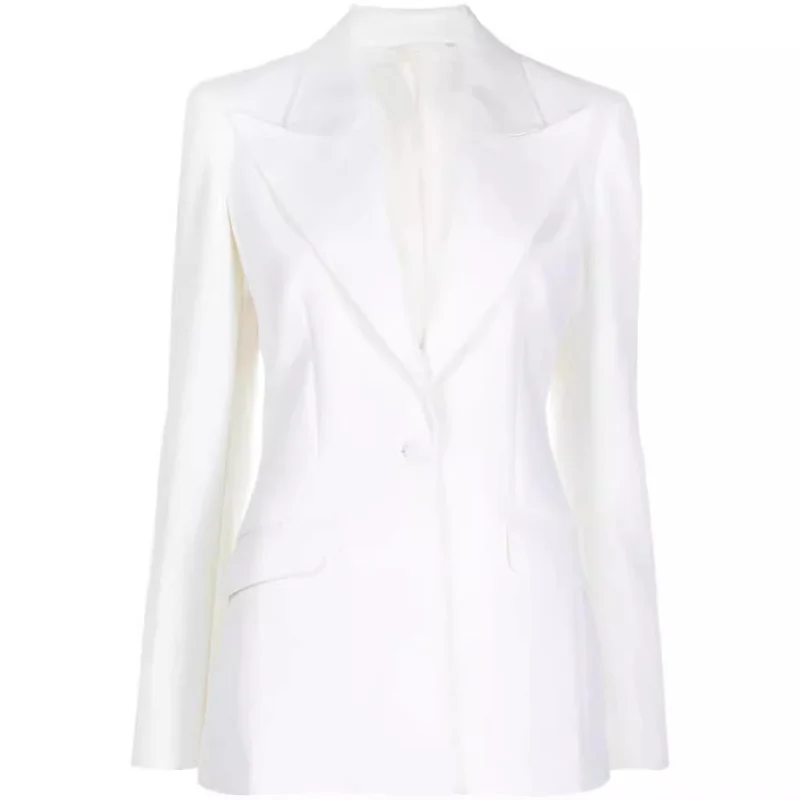 Damen Eleganter Einreihiger Maßgeschneiderter Blazer mit taillierter Schnittführung und weiter Palazzohose Nord Taschen