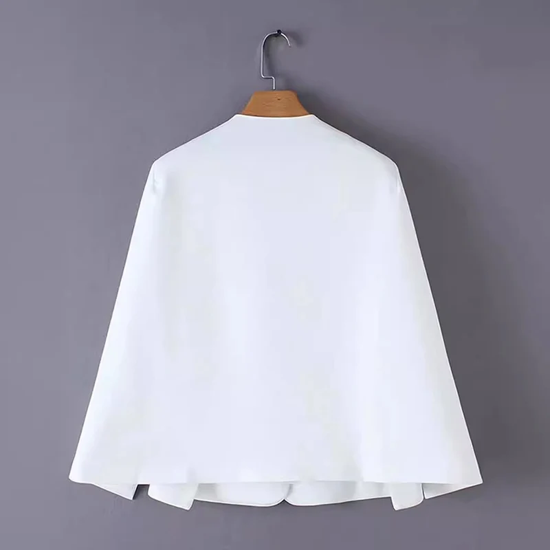 Damen Eleganter Cape‑Blazer mit offenen Ärmelschlitzen und cleanem Fall Nord Taschen