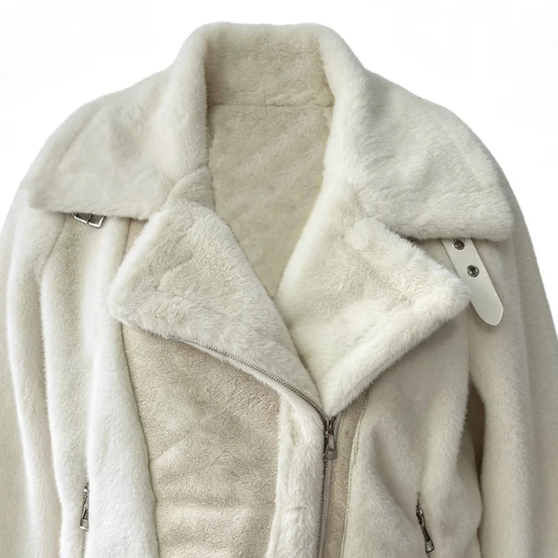 Damen Kurzjacke im Aviatorstil mit Kunstfell‑Futter und Schnallenärmeln Nord Taschen