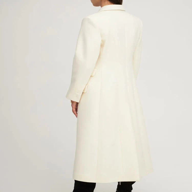 Damen Langmantel im minimalistischen Blazer‑Stil mit verdeckter Knopfleiste und dreifacher Pattentasche Nord Taschen