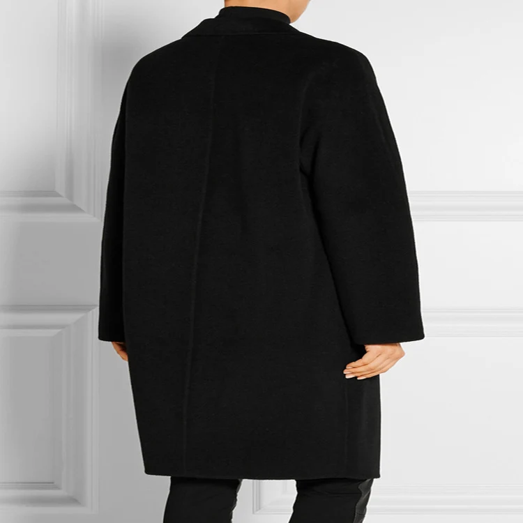 Damen Schlichter Oversize-Longmantel aus Woll‑Kaschmir‑Mix mit dezentem Revers und Ein‑Knopf‑Front Nord Taschen
