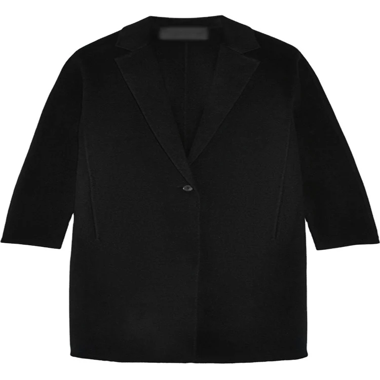 Damen Schlichter Oversize-Longmantel aus Woll‑Kaschmir‑Mix mit dezentem Revers und Ein‑Knopf‑Front Nord Taschen