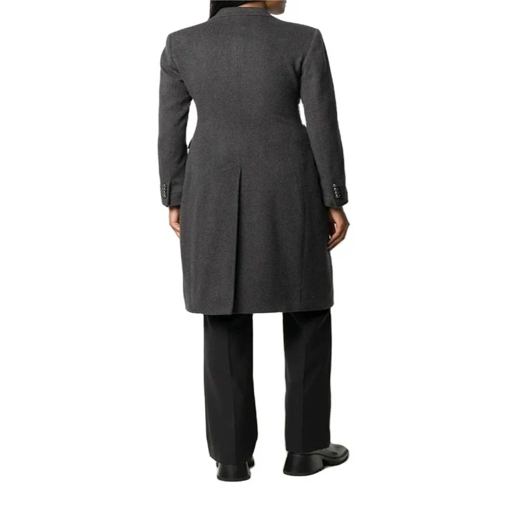 Damen Schlanker Tailoring-Longcoat mit Schalkragen, taillierter Nahtführung und verdeckter Knopfleiste Nord Taschen