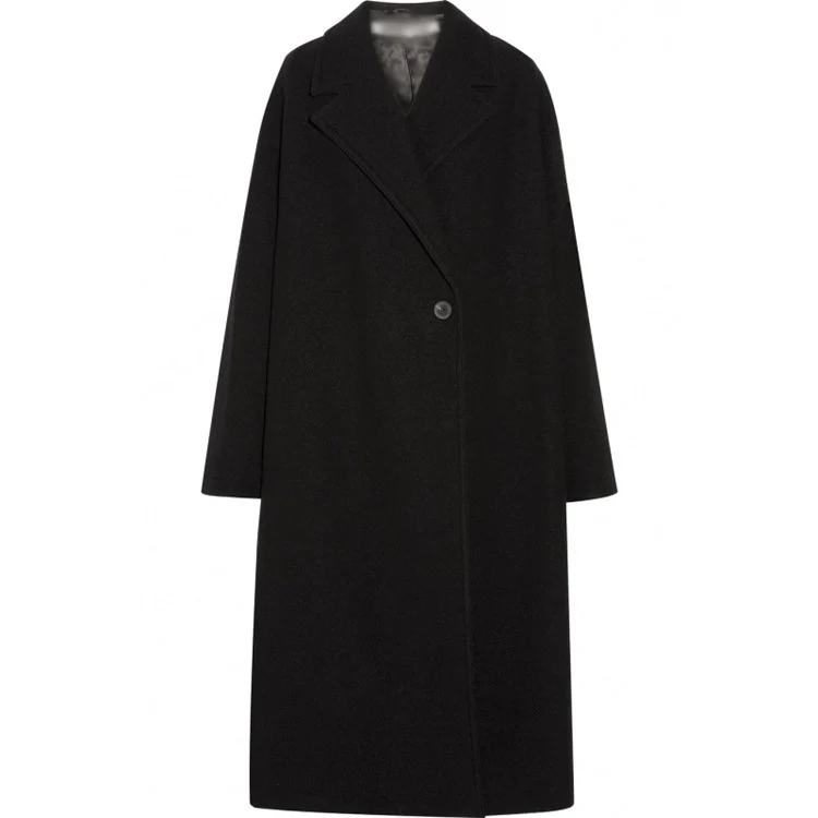 Damen Oversized Einreihiger Wollmix-Longcoat mit fallender Silhouette Nord Taschen