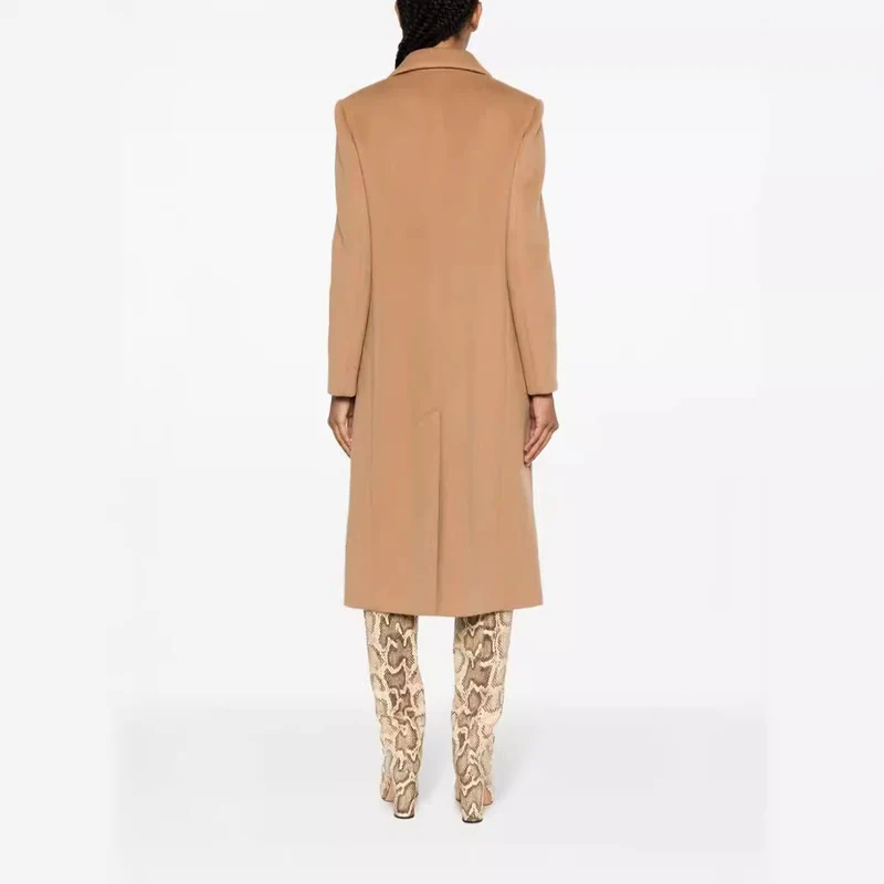Damen Einreihiger Wollmix-Longcoat mit Ein-Knopf‑Verschluss und Pattentaschen Nord Taschen