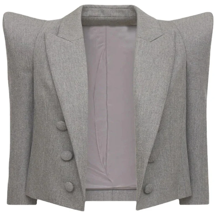 Damen Dreiteiliges Tailoring-Set mit betontem Schulterblazer, Top und Bermuda-Shorts Nord Taschen