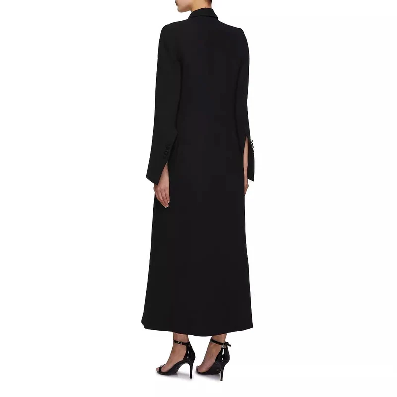 Damen Doppeltreihiger Maxi-Blazer-Mantel mit schlanker Silhouette Nord Taschen