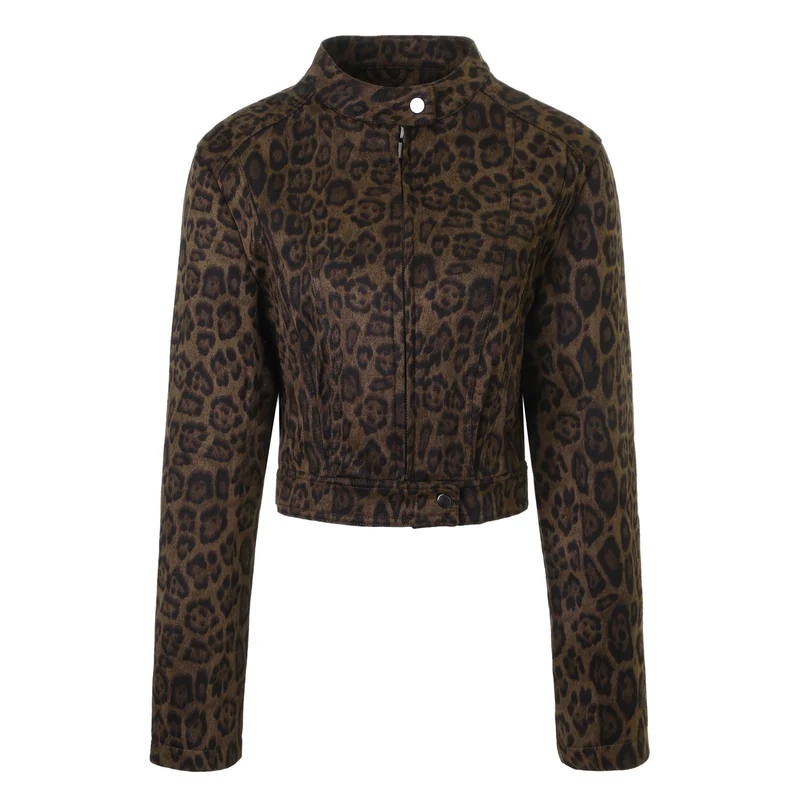 Damen Kurze Taillierte Wildlederoptik Jacke mit Stehkragen Nord Taschen