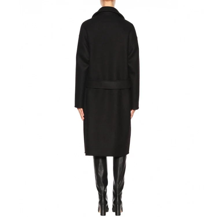 Damen Oversize Zweireihiger Longcoat mit weitem Schalkragen und relaxed Tailoring Nord Taschen