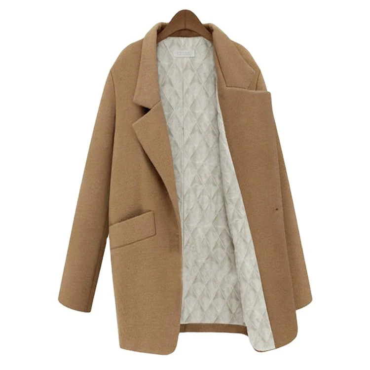 Damen Oversize Wollmix Shortcoat mit gesteppter Innenfütterung und Pattentaschen Nord Taschen