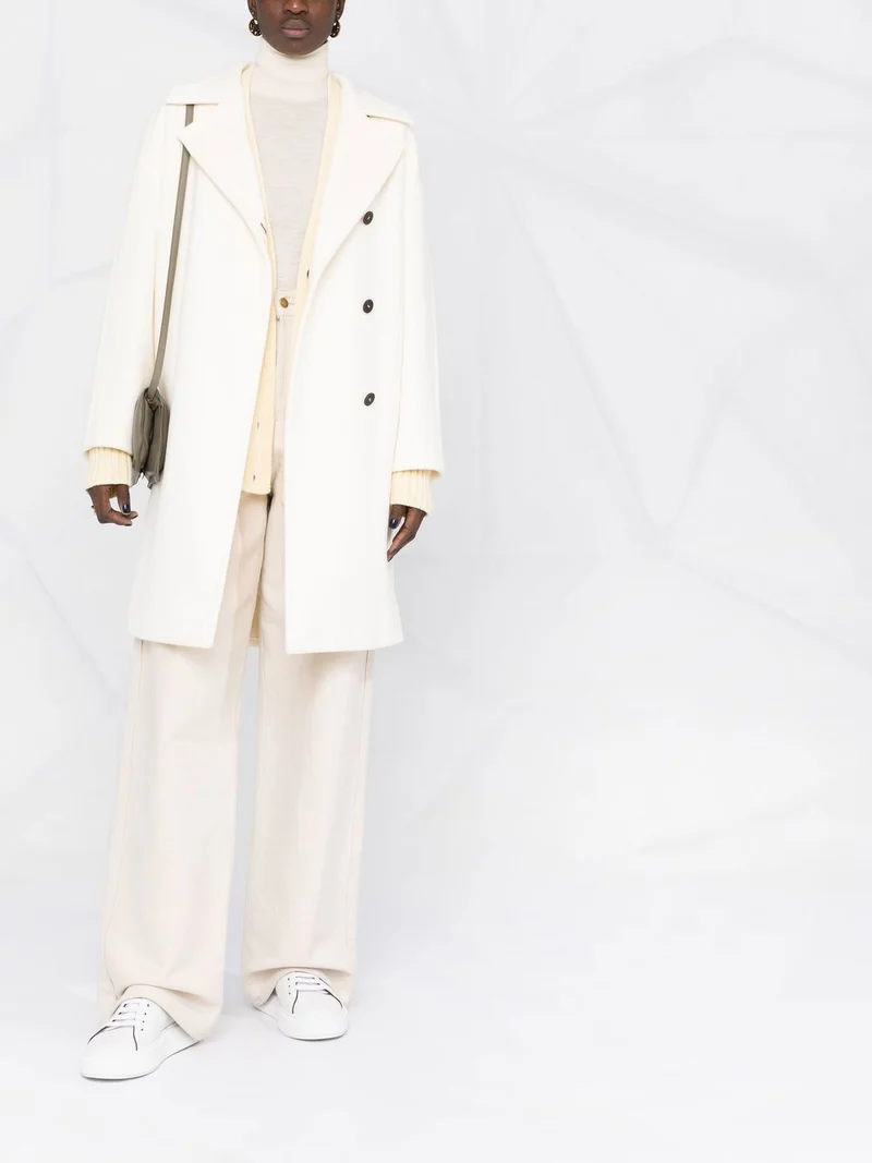 Damen Oversize Wollmix‑Mantel mit überschnittener Schulter und minimalistischer Knopfleiste Nord Taschen
