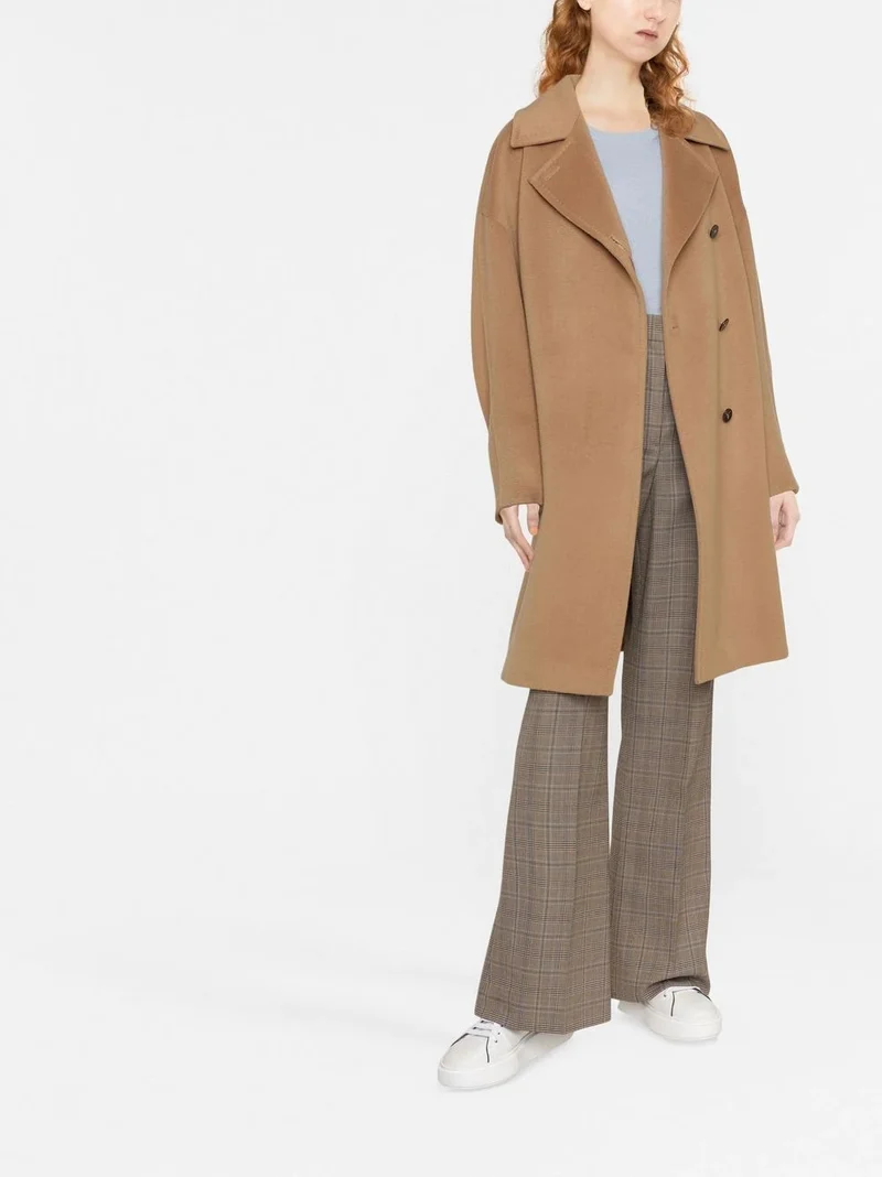 Damen Oversize Wollmix‑Mantel mit überschnittener Schulter und minimalistischer Knopfleiste Nord Taschen