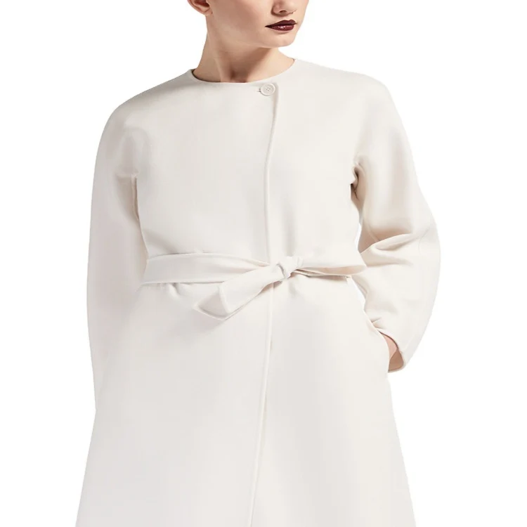 Damen Oversize-Mantel mit Rundhals und verdeckter Knopfleiste Nord Taschen