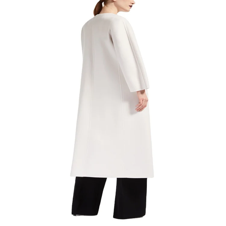 Damen Oversize-Mantel mit Rundhals und verdeckter Knopfleiste Nord Taschen