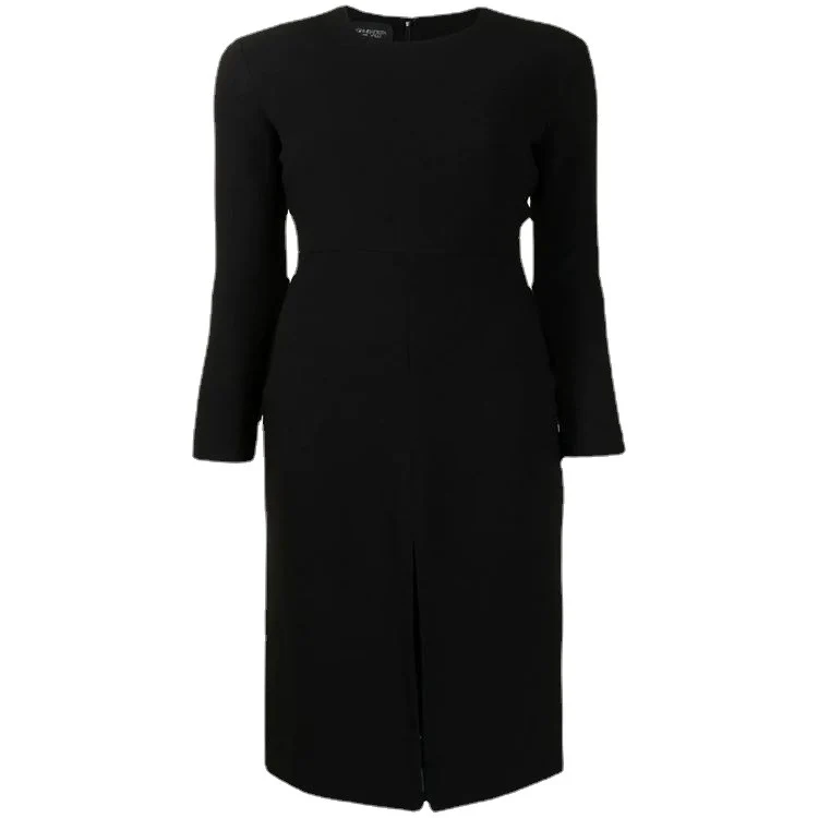 Damen Tailliertes Midikleid mit langem Arm, vorderlichem Schlitz und cleanem Tailoring Nord Taschen