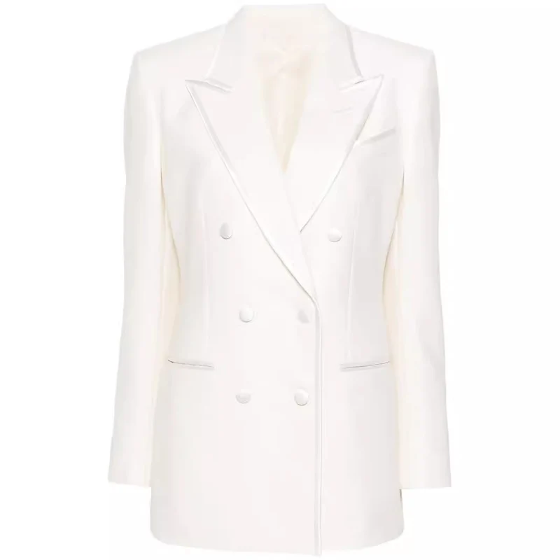 Damen Doppelreihiges Longblazer‑Hosenanzug mit Marlene‑Weitbeinhose und schlanker Silhouette Nord Taschen