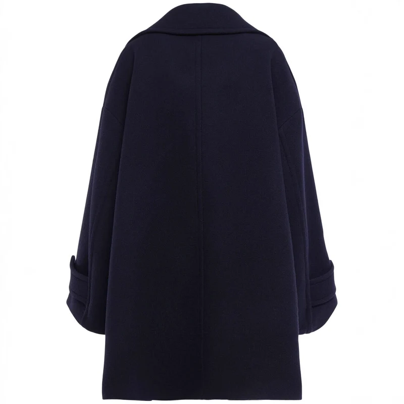 Damen Oversize-Cape-Mantel mit Doppelreiher und weitem Revers Nord Taschen