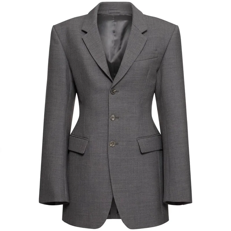 Damen Oversize-Blazer mit langer Silhouette und markanter Schulterpartie Nord Taschen