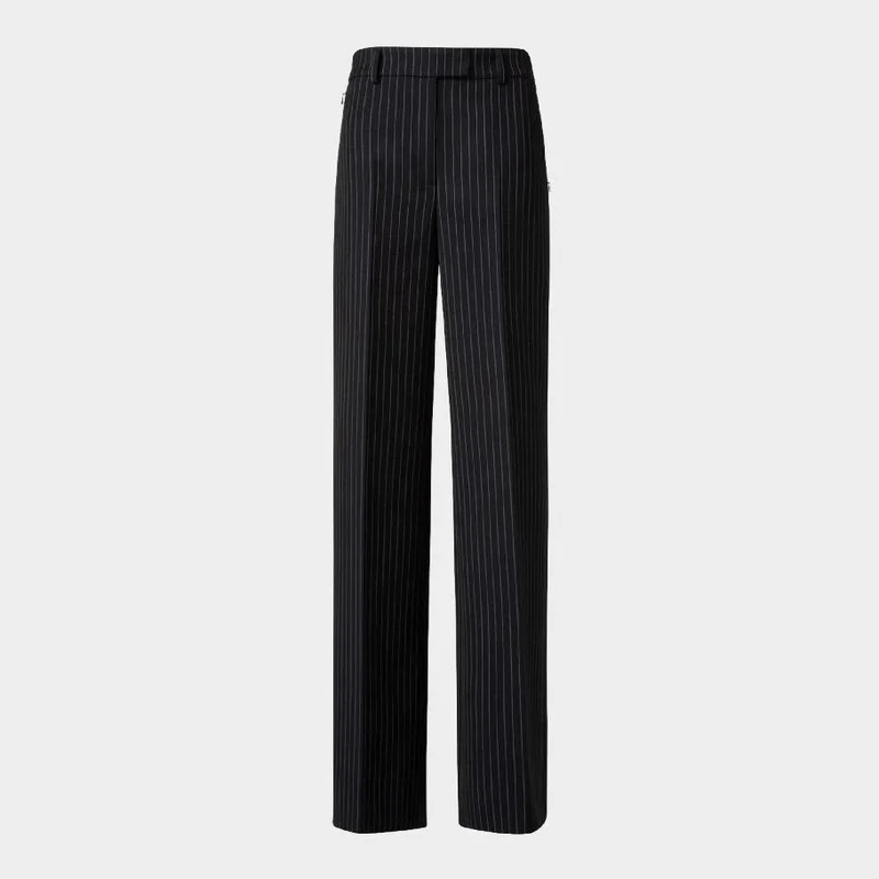 Damen Nadelstreifen Tailoring-Anzug mit Wide‑Leg Hose Nord Taschen